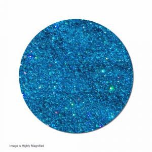 Blue sparkling glitter in circular shape.