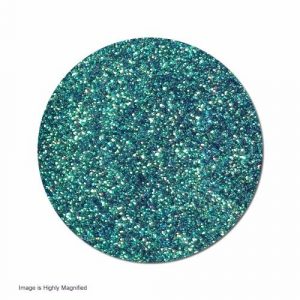 Turquoise glitter texture, highly magnified view.