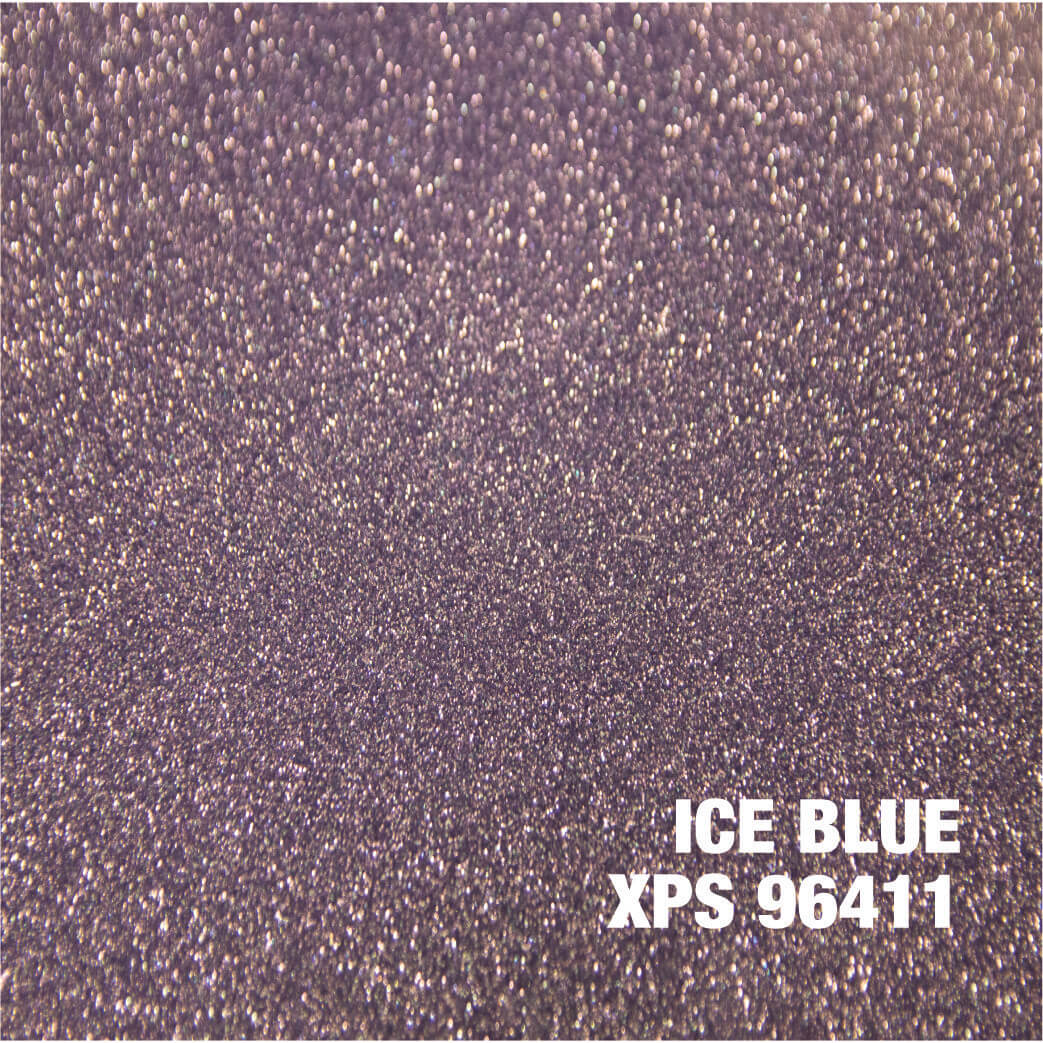 Glittery ice blue texture with text.