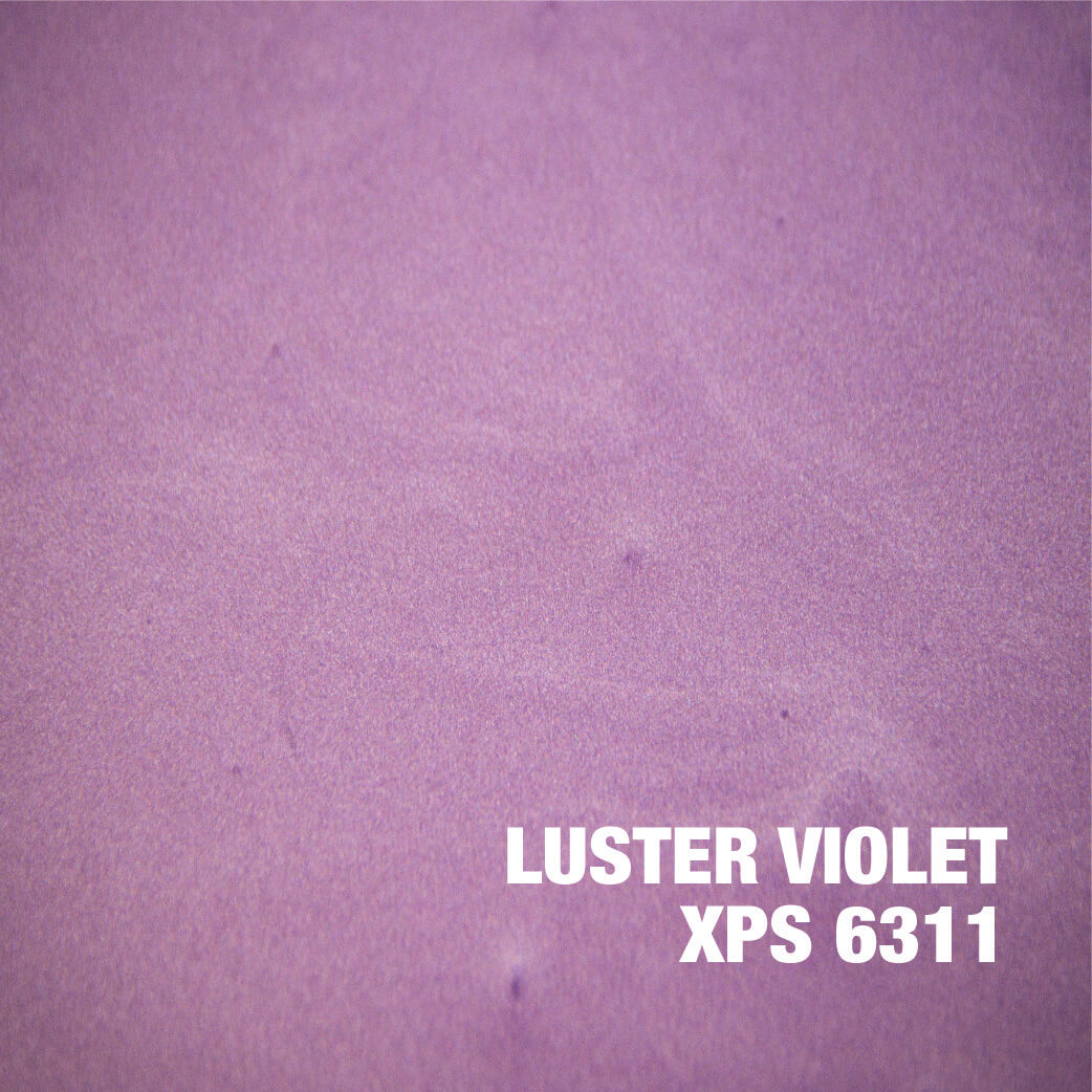 Luster violet color sample with text.