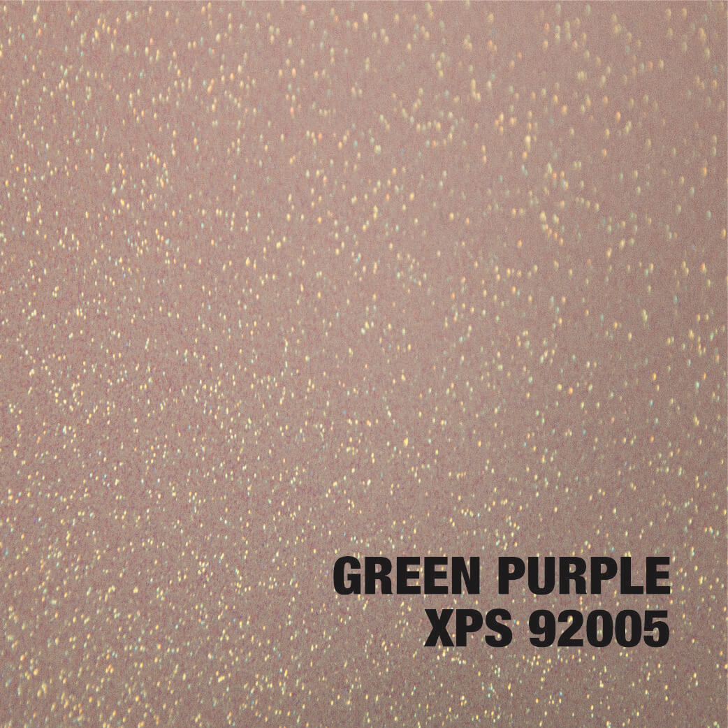 Glittery green and purple textured surface.