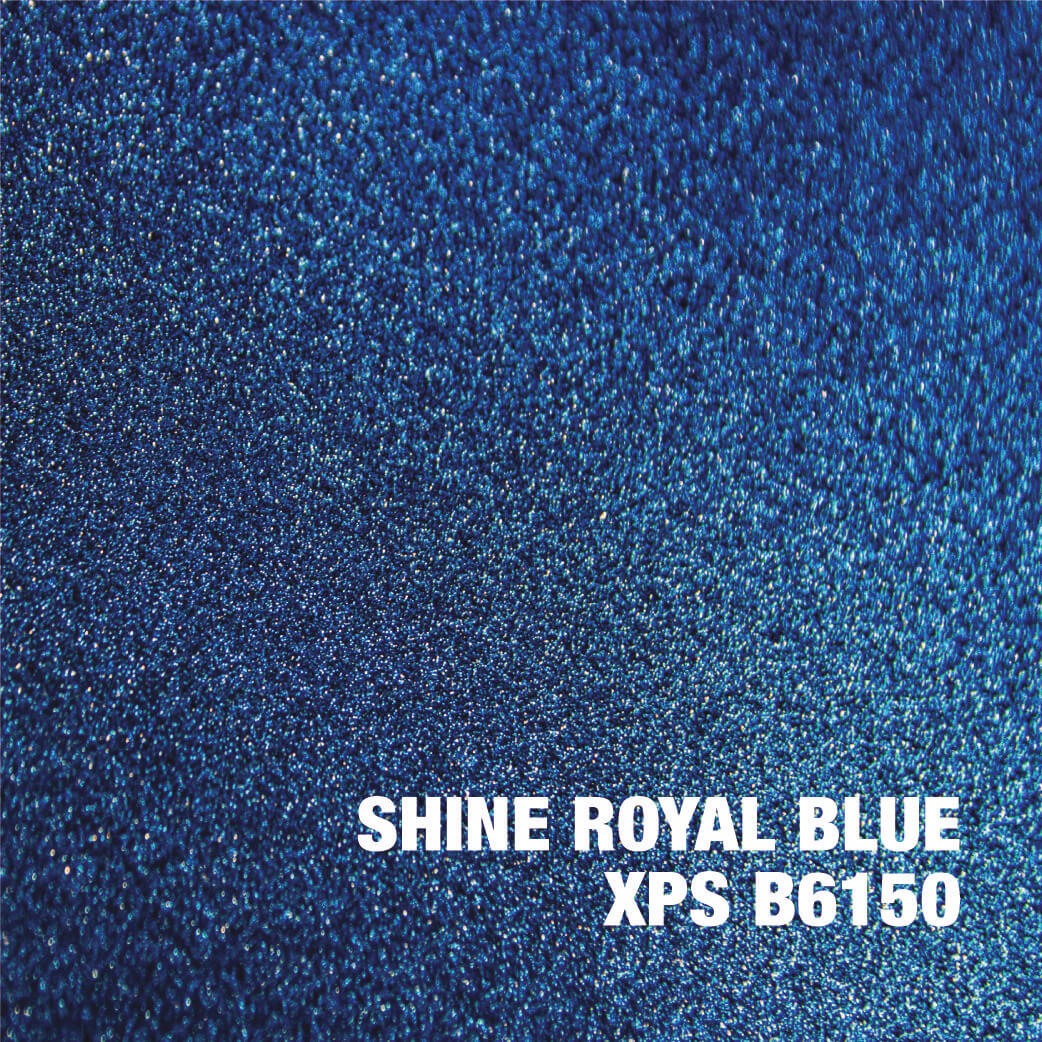 Shiny royal blue texture with text.