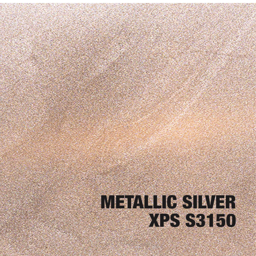 Metallic silver texture with text label.