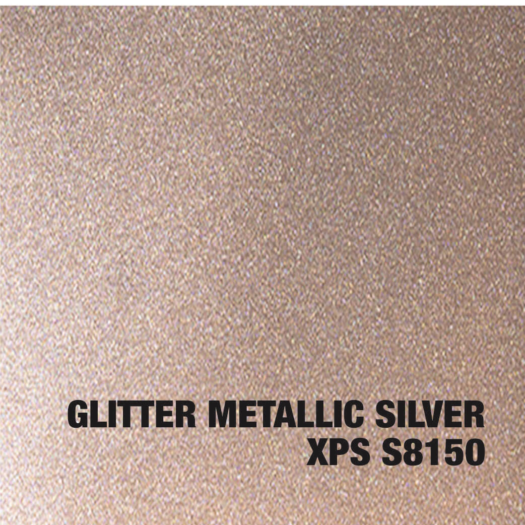 Glitter metallic silver texture sample.