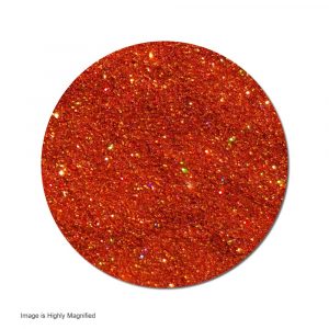 Glittering red-orange texture, highly magnified.