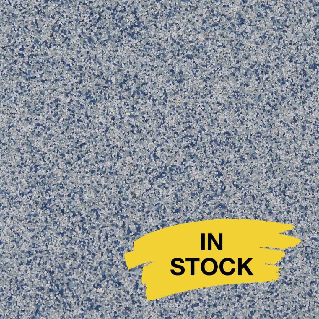Blue speckled texture with "In Stock" label.