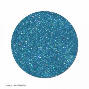 Blue glitter texture, highly magnified circle.